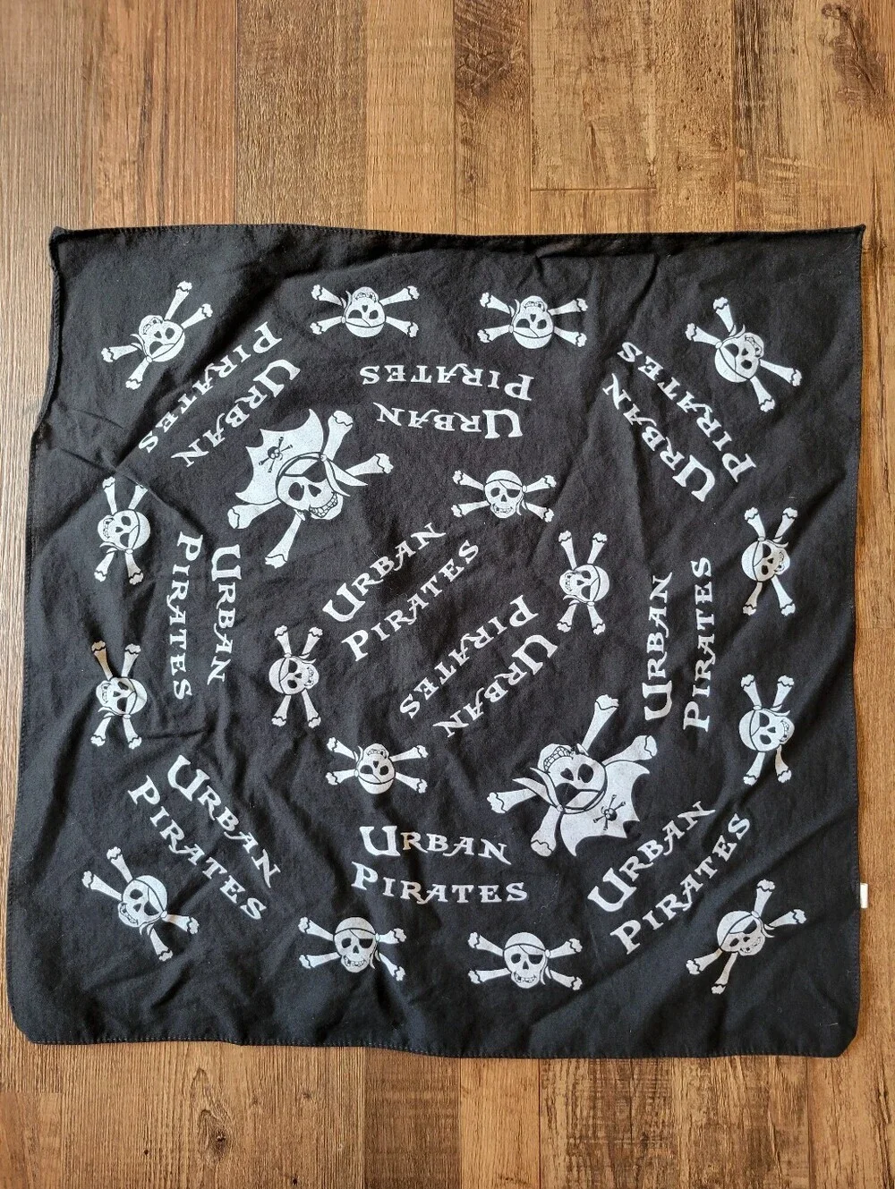 Urban Pirates Black White 100% Cotton Square Bandana